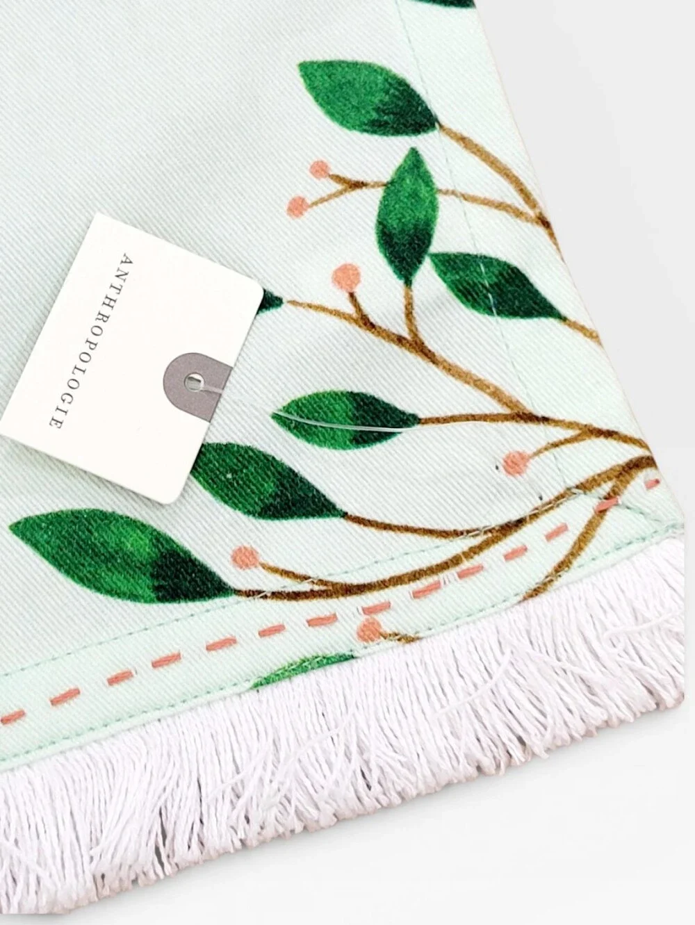NWT Anthropologie Flora Waycott Botanical Garden Insects Mint Green Dish Towel